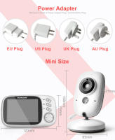 Monitor De Bebé Con Vídeo VB603 2.4G Wireless Pantalla LCD De 3.2 Pulgadas Audio Bidireccional Visión Nocturna Cámara De Seguridad Babysitter - details 10