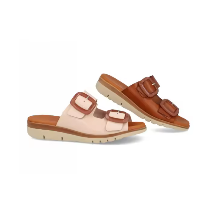 4622 - DIGO DIGO SANDALIAS DE CUÑA   COLORES : CUERO , BEIGE  TALLAS : 35 AL 41  CORTE EXTERIOR : PIEL  FORRO INTERIOR : PIEL  PLANTILLA : PIEL / GEL  ALTURA TACÓN / CUÑA : 3 CM.  PISO : SINTÉTICO - 1