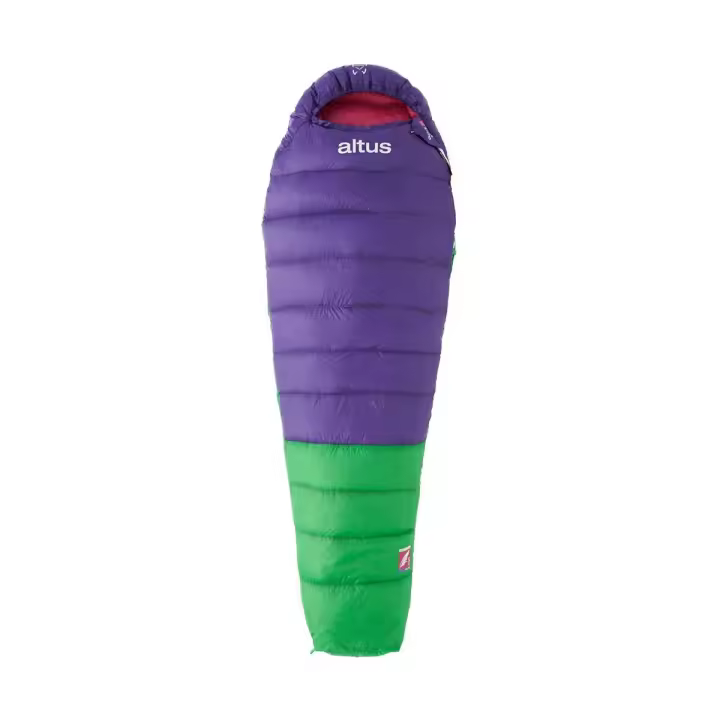 ANDES 400 Z80  Altus  Saco de dormir  Pluma 700 cuins  3 estaciones  Funda de compresión  Confort +10ºC  Límite +5ºC  Extrema -8ºC  Adultos - 1