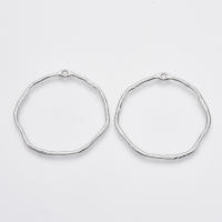 10pcs Colgantes De Aleación Con Abertura Para Joyería De Resina UV Epoxy Con Flores Comprimidas Anillo Plata 42~42.5x43~44x1.5mm - details 1