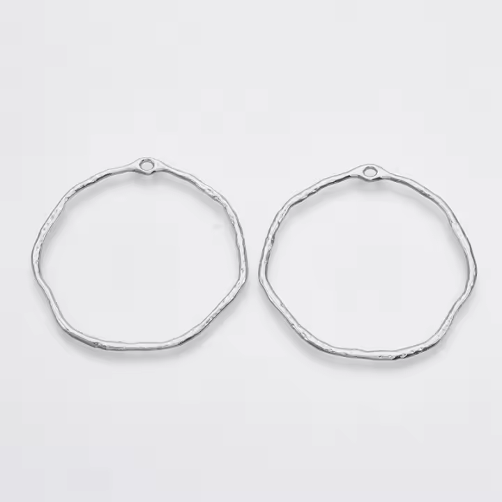 10pcs Colgantes De Aleación Con Abertura Para Joyería De Resina UV Epoxy Con Flores Comprimidas Anillo Plata 42~42.5x43~44x1.5mm - 1