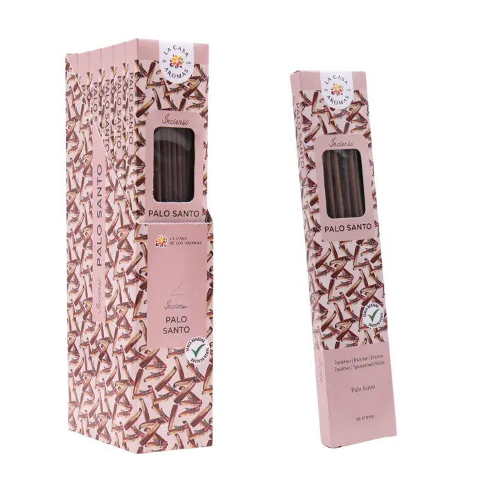 Incienso Palo Santo - Aroma Natural Intenso y Cítrico - Ideal para Meditación, Yoga y Aromaterapia - Expositor 6 Uds - 1