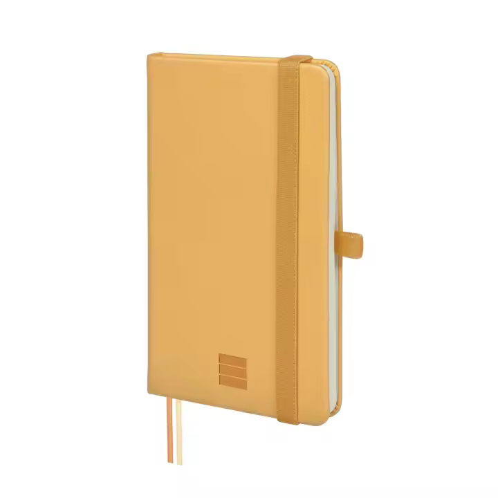 Finocam - Cuaderno Nexo Tapa Dura con 72 Hojas Microperforadas Ideal para Escribir y Dibujar | Cuaderno con bolsillo interior, dos cintas punto, anilla portabolígrafo y cierre con goma elástica – Color Camel - 1