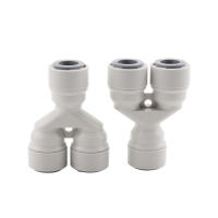 Conector Rápido De Agua RO 3/8"OD Tornillo Y Válvula De Bola Convertidor Igual Elbore Straight Push in Pipe Fitting Para Cerveza Homebrew - details 3