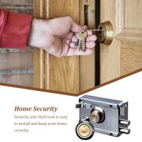 Cerradura De Puerta De Hierro Exterior Antirrobo Múltiple Seguridad Para Puerta De Madera Hogar Dormitorio Herramientas De Seguridad - details 3