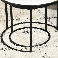 HOMCOM Juego de 2 Mesas Auxiliares Redondas Apilables Mesas de Café Modernas con Encimera en Efecto de Mármol y Marco de Acero Ø60x46 cm y Ø40x40 cm - details 6