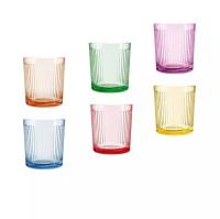 STARLEY-Pack 6 Vasos de Vidrio Diamante -Rayas 360ml surtido 6 colores - details 0