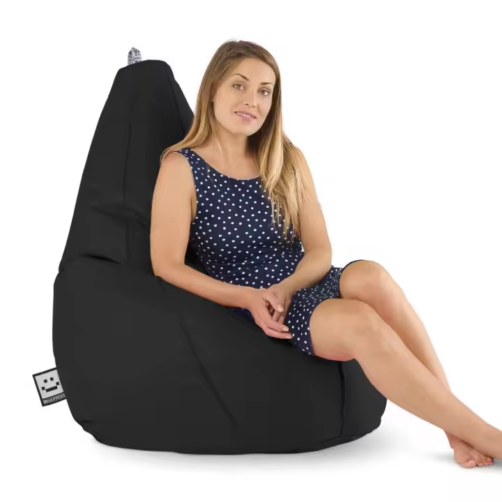 Puff Pera Polipiel Negro HAPPERS - Cómodo, ligero y resistente. Make it Happers® - 1