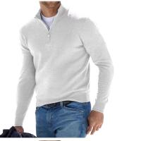 Sudadera cálida para hombre, suéter informal con media cremallera, cuello en V, manga larga, Color sólido, Top de otoño e invierno - details 3