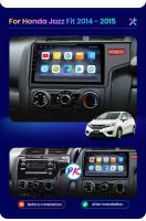 AWESAFE inalámbrico CarPlay Android Auto Radio para HONDA FIT JAZZ 2014 2015 coche reproductor multimedia GPS 2 din autoradio volante controles RDS Bluetooth - details 3