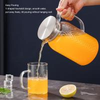 Jarra de Agua acrílica, Jarra de Vidrio de gran capacidad de 1500 ml con Tapa y ASA, Jarra transparente resistente al calor. - details 0