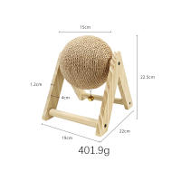 Juguete Interactivo Para Mascotas Pequeñas Pelota De Uso De Uñas De Madera Y Sisal Para Gatos Y Chinchillas - details 4