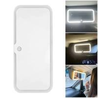 Espejo De Maquillaje Para Coche Con Visera Solar LED 3 Modos Ajuste Táctil Carga USB Accesorios Automotrices Espejos Cosméticos - details 3