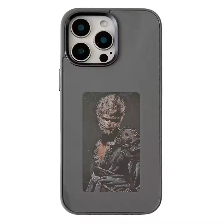 Funda para iPhone 16 Pro Max con pantalla de tinta electrónica de 4 colores, pantalla de fotos NFC inalámbrica DIY - 1