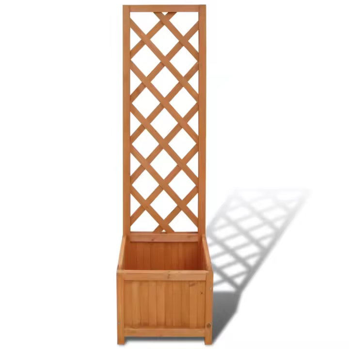 vidaXL Jardinera con enrejado madera maciza de abeto Color Marrón,  Gris,  Negro y mas - 1