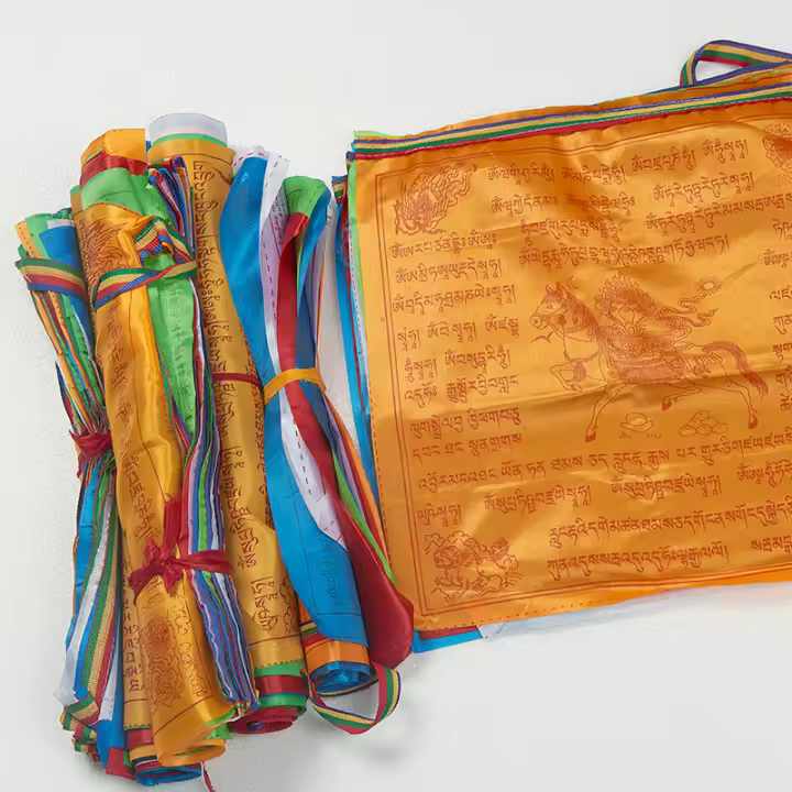 Bandeeras De Oración Budistas Coloridas 5M 20 Hojas Estándar Para Jardín Suministros Religiosos Tíbetanos Bandera De Tibet - 1
