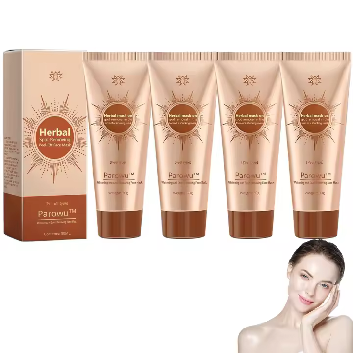 Mascarilla facial exfoliante herbal para manchas, crema avanzada para la piel, mascarilla facial para eliminar manchas, ingredientes herbales naturales para todo tipo de piel (paquete de 4) - 1