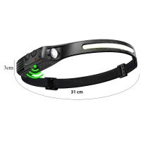 Linterna Frontal LED Con Sensor Y Batería Integrada Recargable Por USB Lámpara De Trabajo Super Brillante Torcha Para Camping Y Pesca - details 6