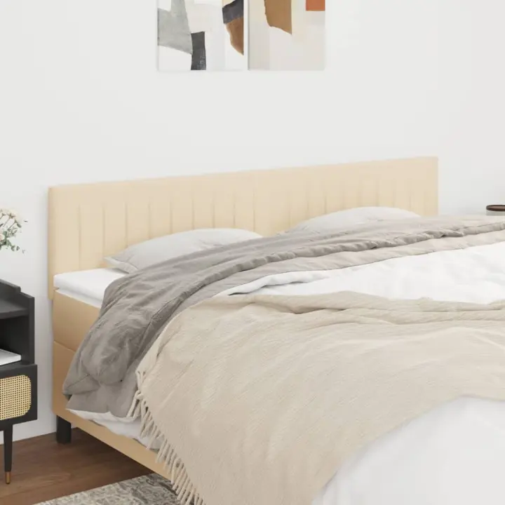 vidaXL Cabeceros 2 unidades de tela color crema 80x5x78/88 cm - 1