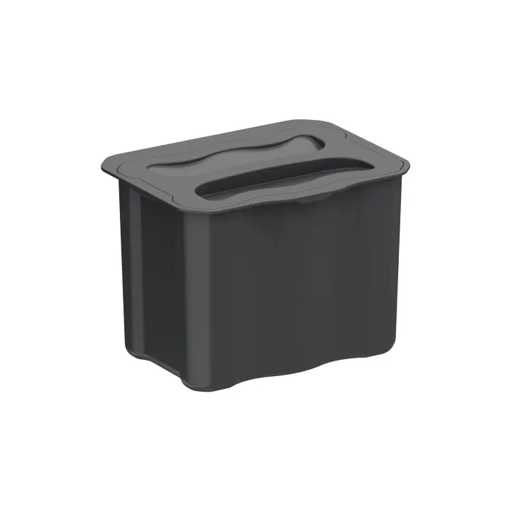 Contenedor de reciclaje para colgar en la puerta y recoger la basura recycle, 1 vaso de 5 litros, con tapa, plástico gris antracita - 1