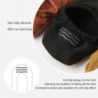 Calcetines Cortos Transpirables Para Mujer Color Sólido Con Banda Estampada Japonesa Y Antideslizante De Silicona Calcetines Invisibles De Algodón - details 1