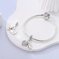 Encantos De Cocodrilo Plateado En Plata Con Dibujo Colorido Encantos Colgantes Para Pulseras Y Collares Joyería DIY - details 27