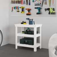 vidaXL Banco de Trabajo de Herramienta Mesa Taller Color Natural,  Blanco,  Gris y mas - details 1