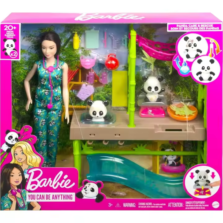 Barbie Tú Puedes ser Rescate de Pandas Muñeca asiática veterinaria con Mascotas y Accesorios Mattel HKT77 - 1
