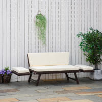 Sofá de Jardín de trinquete de poliéster 2 plazas plegable muebles de Jardín sofá de Salón con reposabrazos de Maple marron 129x63x67 cm Adecuado para Terrazas y balcones - details 0