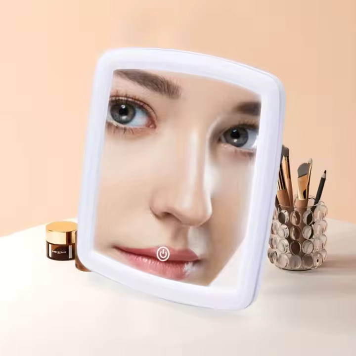 Espejo De Maquillaje De Escritorio LED Con Táctil Y Tres Niveles De Iluminación Dimming Infinito USB Dual Uso Conveniente Para Viajes - 1