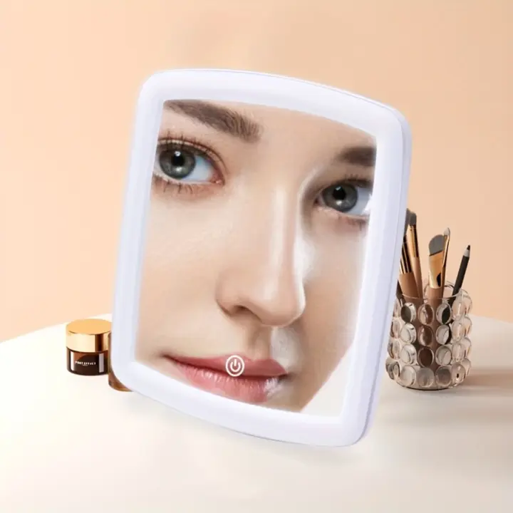Espejo De Maquillaje De Escritorio LED Con Táctil Y Tres Niveles De Iluminación Dimming Infinito USB Dual Uso Conveniente Para Viajes - 1