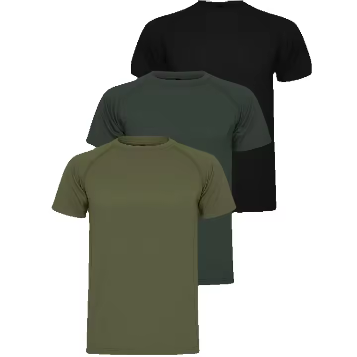 Roly Pack 3 Camisetas Deportivas para Hombres – Envío 48h – Varias Tallas – Varios Colores – 100% Poliéster Piqué-  Manga Ranglán – Protección UV - Secado Rápido –  Fresca, Transpirable y Elástica –  Ropa ideal de entrenamiento– Ligera y Cómoda - 1
