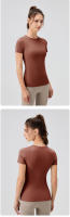 Camiseta Deportiva Para Mujer 2024 Técnica De Secado Rápido Top De Yoga Corto Manga Transpirable Y Cómodo Para Gimnasio Y Running - details 21