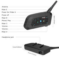 Auriculares De Bluetooth XiNOWy V6C pro Duplex Completo 1200M Para Fútbol 2 Arbitros Intercomunicación Auricular Monaural Impermeables Con Cancelación De Ruido Para Casco - details 7