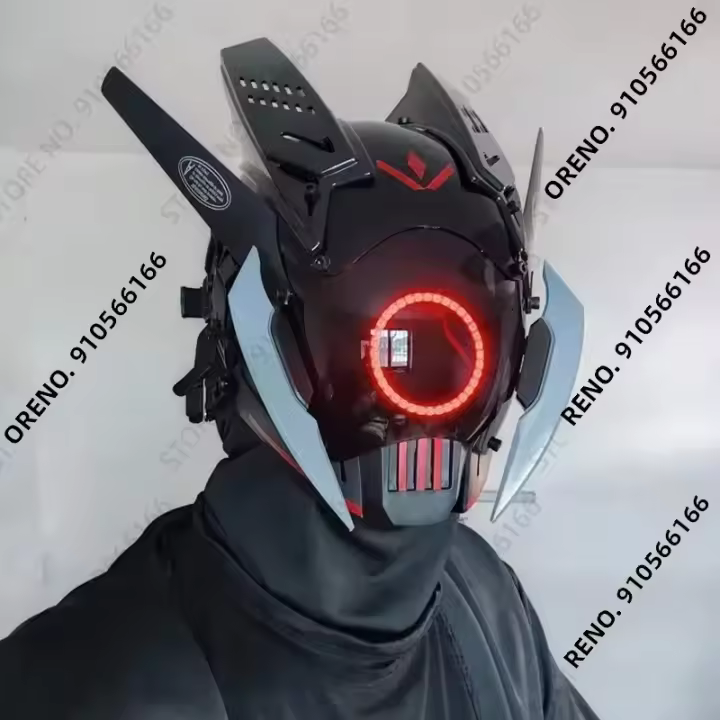 Máscara De Cosplay Punk Cyberpop Con Luz Y Pantalla De Subtítulos Rolling Mecha Soldado Tecnología Control Por App Regalo De Navidad Para Hombres Y Mujeres - 1