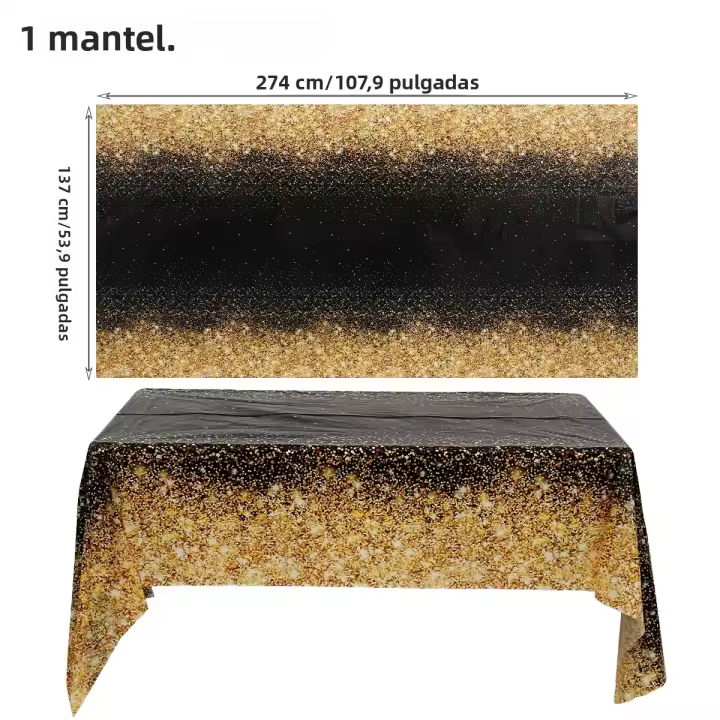 Mantel Rectangular Impermeable Para Bodas Cumpleaños Fiestas Decorativas De Mesa Brillante Para Eventos Y Comedor Doméstico - 1