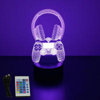 Lámpara De Noche LED NEON GAMER 3D Iluminación RGB Para Habitación De Juegos Decoración De Pared Luz De Mesa Personalizada Para Niños - details 11