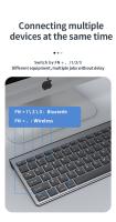 Teclado Y Ratón Inalámbricos Gris Bluetooth 5.0 Y 2.4G Recargables Tamaño Completo Para Portátil Compatible Con USB Y PS/2 - details 7