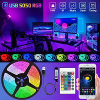 Tiras LED Recargables USB RGB 5V 5M 10M 15M Para Decoración De Habitaciones Y TV Juego Luz De Ambiente Navidad No Aquecidas SMD5050 Epistar - details 1