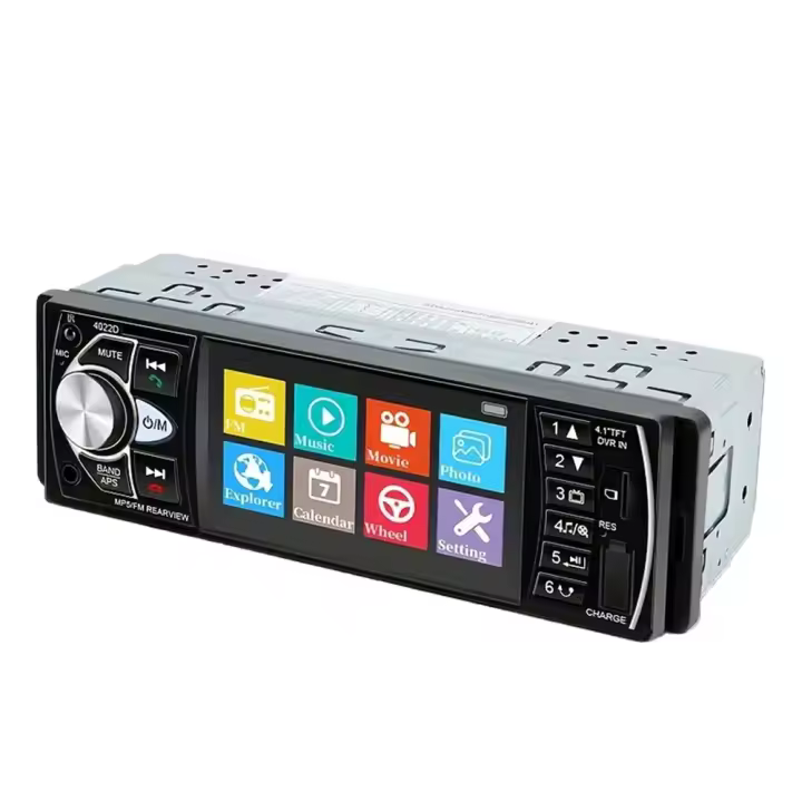 Reproductor Multimedia para Automóviles - 4.1" LED, Reproducción MP3/FLAC, Cámara de Reversa 8 Luces, Mandos Integrados en Volante - 1
