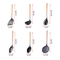 Family - Utensilios de Cocina de Madera y Nailon, Espátula Ranurada, Cucharón, Cuchara para Espagueti, Espumadera,  Cazo de Servir - details 0