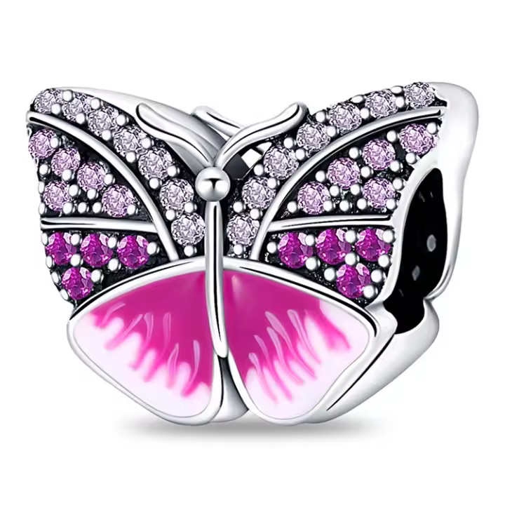 Mariposa Charms,Música Abalorios,Compatible con Europeo Pulsera Collar - 1