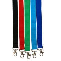 Cordón Plano de Cuello para Tarjetas de Identificación en Bolsa con 5 Ud. Redondas de 90 cm. con colgador metálico y sistema Break Away de seguridad, gran resistencia y calidad by office box. - details 0