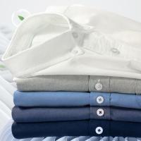 Camisa De Punto Oxford De Algodón 100% Para Hombres Cuello En V Manga Larga Cómoda Y Suave Ajuste Regular Ropa Casual Diaria - details 3