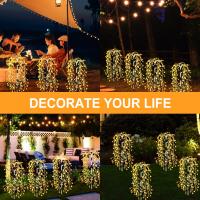 Luces De Árbol De Sauce Solar Para Exterior Con 200 LED 8 Modos De Iluminación IP65 Impermeables Para Jardín Terraza Camino Decoración Navideña - details 1