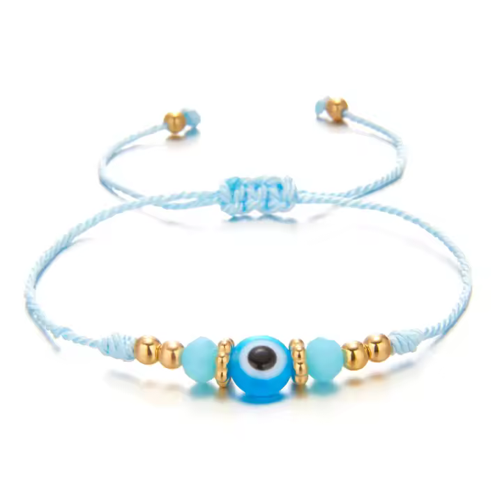 Pulsera Turca Con Ojo Maléfico Para Hombres Y Mujeres Hecha a Mano Con Hilo Tejido Y Cuentas De Cristal Para Parejas Joyería De Moda - 1