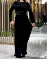 Vestido Largo Elegante Y Sencillo Para Mujer En Color Negro Slim Estilo Cumpleaños Otoño Con Manga Larga Y Corte Bodycon - details 5