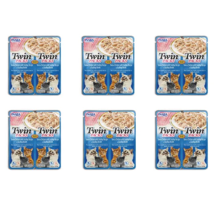 Comida para Gatos INABA 12x40g - Atún y Pollo en Caldo de Atún o Vieira. - 1