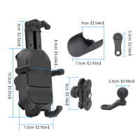 Soporte De Navegación Para Móvil De Motocicleta Absorbedor De Choques Y Antivibración Compatible Con La Mayoría De Los Dispositivos Aluminio + PC Rotación De 360 Grados Resistente Al Viento Y Agua - details 12