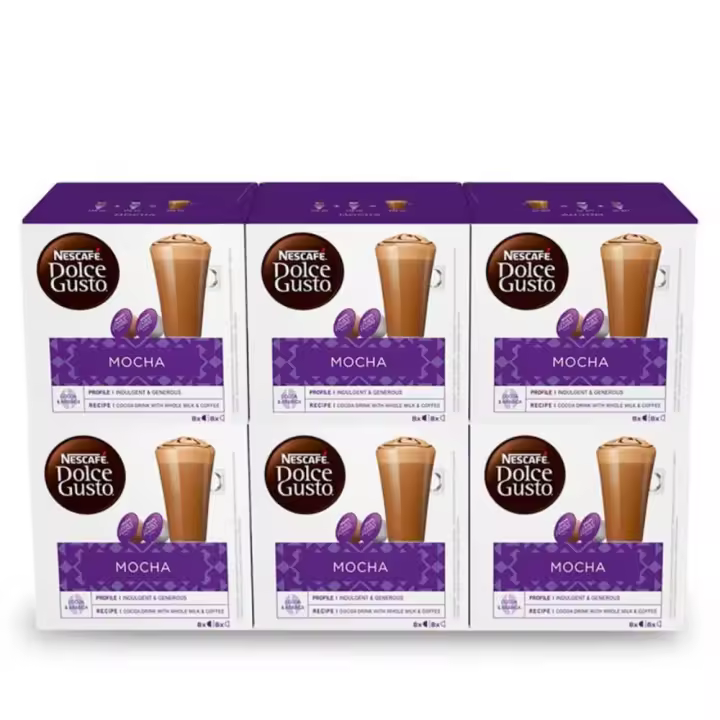 Café Mocha Dolce Gusto 6 cajas de 8+8 cápsulas Nuevo Formato - 1